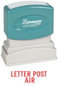 Shop the 1808 1-Color Title Stamp at CalStamp! Perfect for marking 'LETTER POST AIR' with a 1/2" x 1-5/8" impression. Order now for fast, reliable shipping!