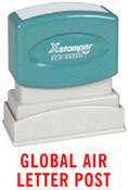 Shop CalStamp's GLOBAL AIR PARCEL POST PTR 40 RED Title Stamp. Perfect for international mail, 1/2" x 1-5/8" impression. Order now for efficient mailing!