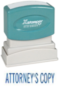 Get the ATTORNEY'S COPY PTR 40 Blue Stamp from CalStamp. Perfect for legal documents. Order now for clear, professional impressions!
