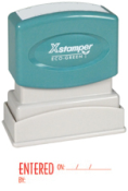 Shop the ENTERED PTR 40 Red 1-Color Title Stamp at CalStamp! Perfect for organizing documents, it reads 'ENTERED ON/BY'. Order now for precise and efficient stamping!