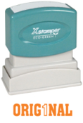 Get the ORIGINAL PTR 40 RED Title Stamp from CalStamp! Perfect for marking documents with a clear 'ORIGINAL' impression. Shop now for fast shipping!
