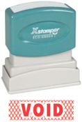 Get the VOID PTR 40 RED 1-Color Title Stamp from CalStamp! Perfect for marking documents, with a 1/2" x 1-5/8" impression size. Order now for clear, professional void stamps!