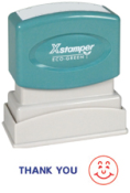 Shop CalStamp's 2018 2-Color Title Stamp! Perfect for adding a cheerful 'THANK YOU (SMILE FACE)' to your documents. Order now for a touch of gratitude!