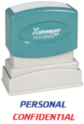 Secure your documents with the 2029 2-Color Title Stamp. Reads 'PERSONAL CONFIDENTIAL'. Shop now at CalStamp for quality and precision!