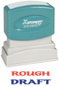 Get the 2033 2-Color Title Stamp 'ROUGH DRAFT' from CalStamp. Perfect for organizing documents. Order now for clear, professional impressions!