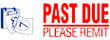 Get the 2049 2-Color Title Stamp from CalStamp! Perfect for marking 'PAST DUE PLEASE REMIT' with a 1/2" x 1-5/8" impression. Order now for efficient billing!