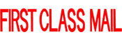 Get your 1-Color Jumbo Stock Stamp from CalStamp! Perfect for marking 'FIRST CLASS MAIL' with a 7/8" x 2-3/4" impression. Order now for fast, efficient mailing!