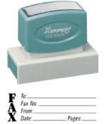 Get the 3279 1-Color Jumbo Stock Stamp from CalStamp! Perfect for marking documents with 'FAX'. Impression size: 7/8" x 2-3/4". Order now for efficient office use!